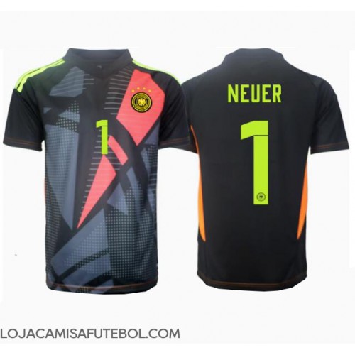 Camisa de Futebol Alemanha Manuel Neuer #1 Goleiro Equipamento Principal Europeu 2024 Manga Curta